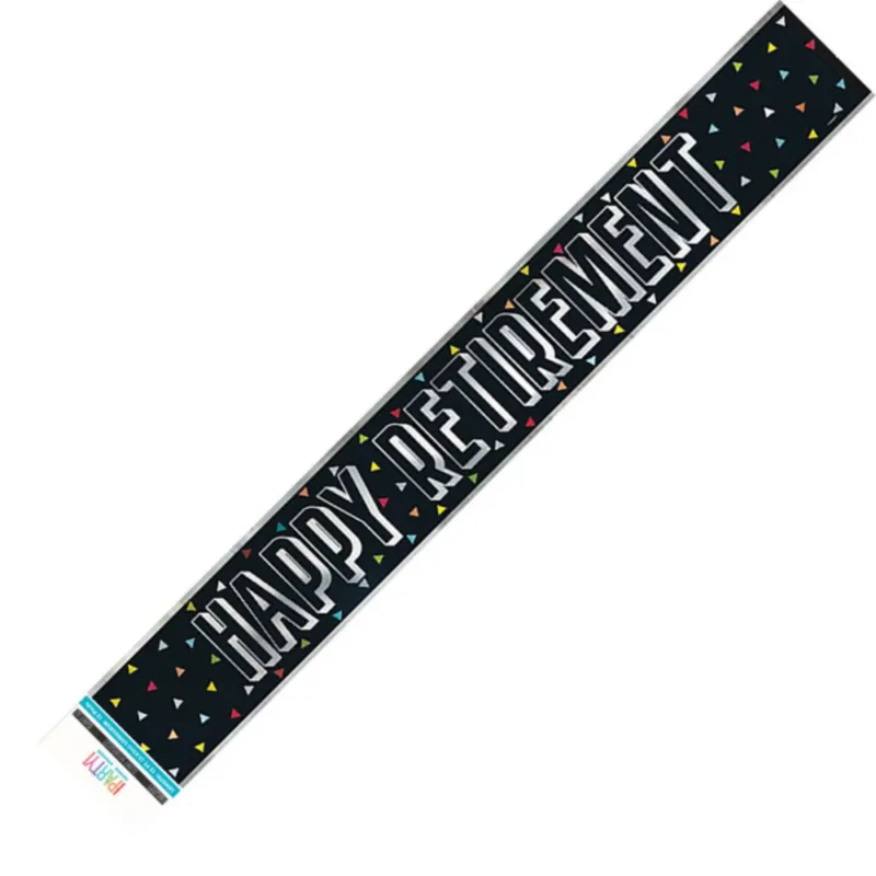 "Happy Retirement" Foil Banner 12'