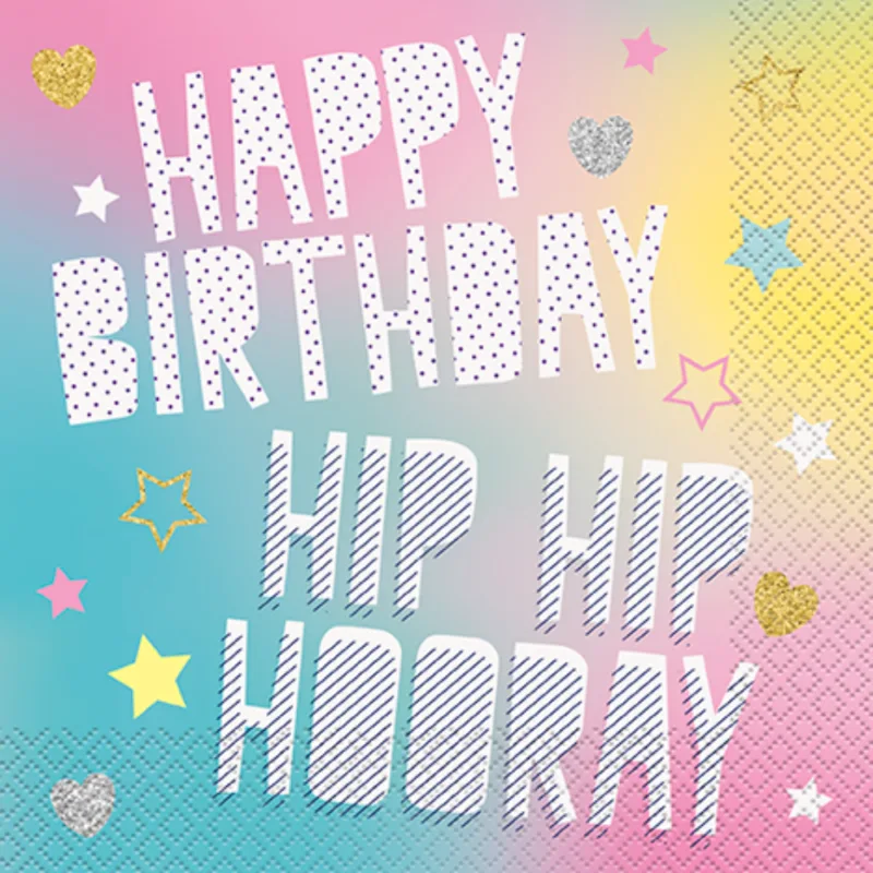 Hip Hip Hooray Unicorn Lunch Napkins 16ct