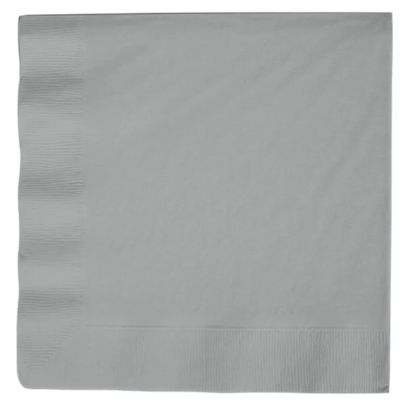 Silver Beverage Napkins 50ct
