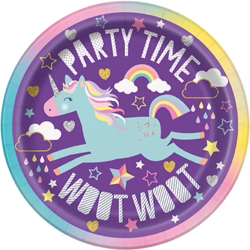 Unicorn 7" Plates 8ct