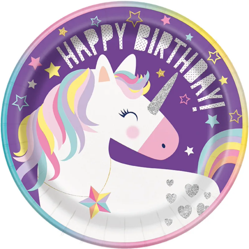 Unicorn 9" Plates 8ct