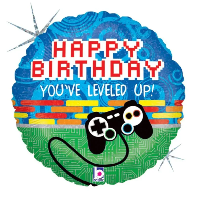 18" Gaming Controller Happy Birthday Foil Balloon