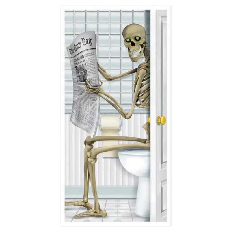 5' Skeleton Restroom Door Cover