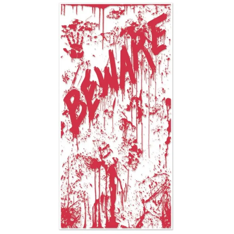 5' Bloody "Beware" Door Cover