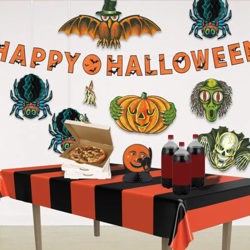 Orange & Black Stripped Table Cover 54x 108" - Image 2