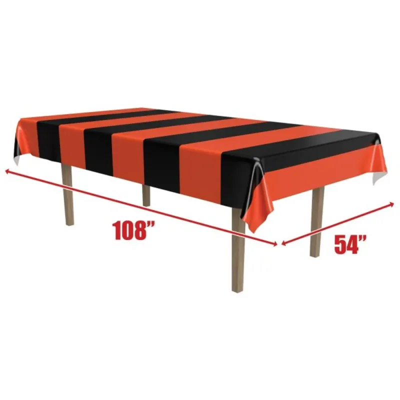 Orange & Black Stripped Table Cover 54x 108" - Image 3