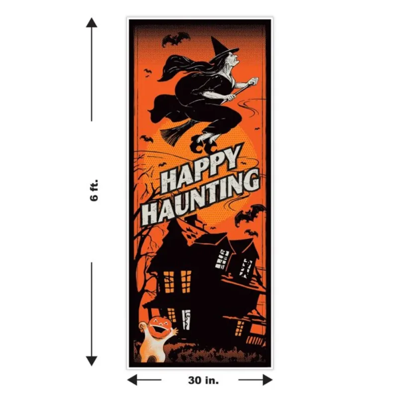 6' Happy Haunting Witch Door Cover