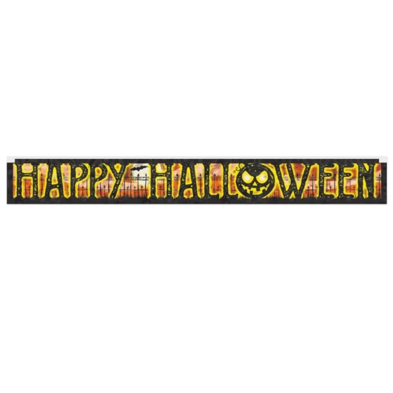 5' Happy Halloween Fringe Metallic Banner