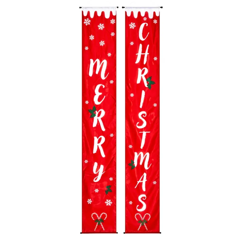 7' 2pc "Merry Christmas" Vertical Banners