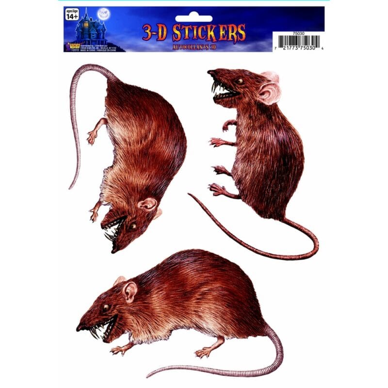5" 3D Rat Sticker 3ct