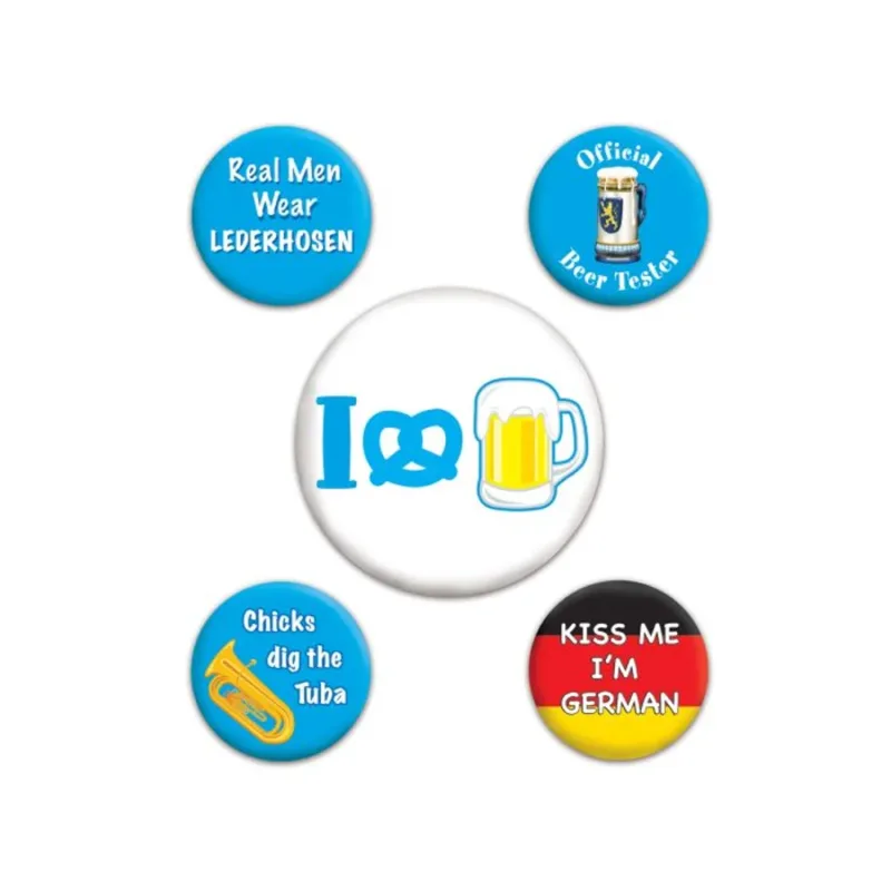 5ct Oktoberfest Party Buttons