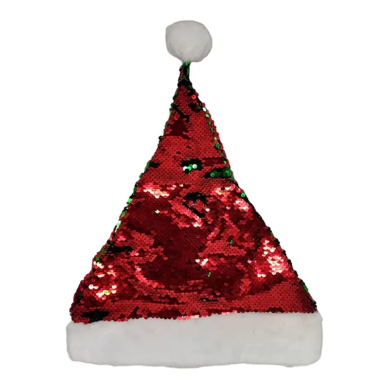 Red & Green Sequin Santa Hat