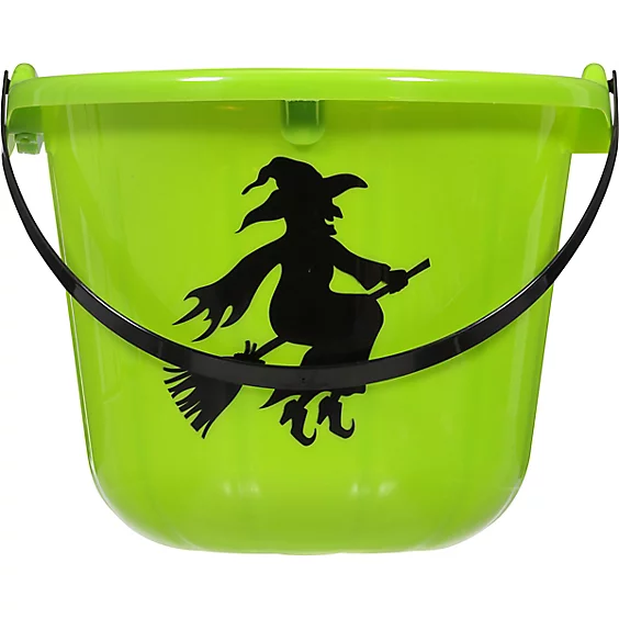 Green 8" Witch Halloween Light Up Bucket