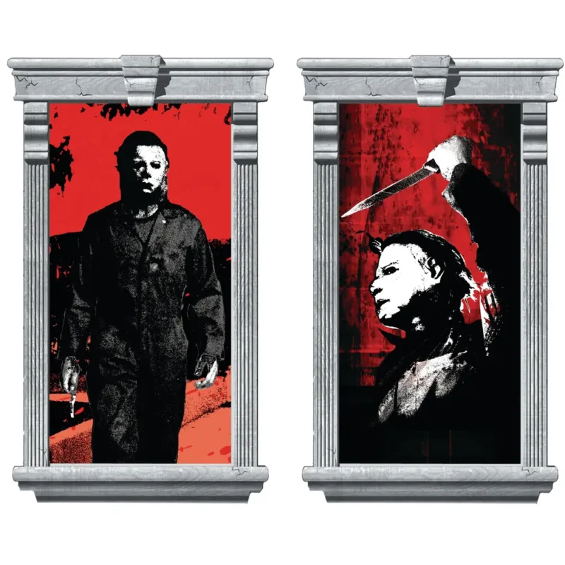 Michael Myers Halloween 2 Window Plastic Silhouettes 2ct 65" x 33" - Image 3