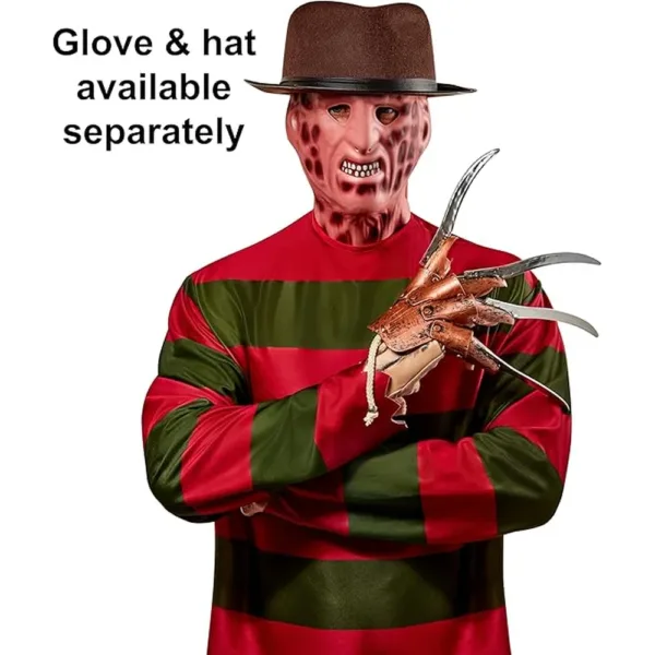 Nightmare On Elm St Freddy Krueger Costume Shirt With Mask 2