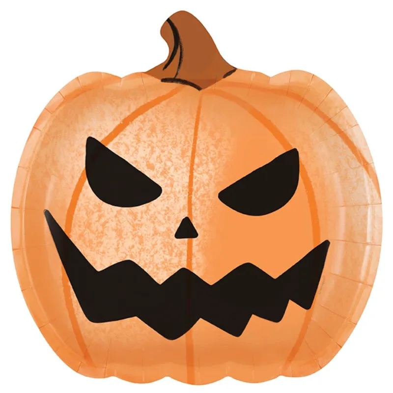 9" Bats & Boos Pumpkin Shaped Plates 8ct