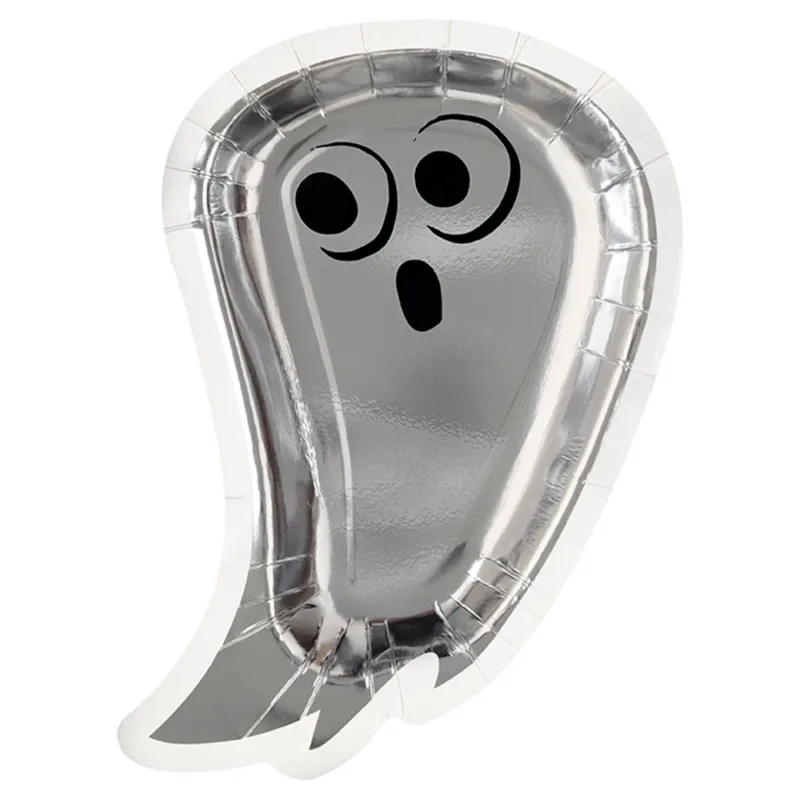 9.5" Bats & Boos Ghost Shaped Plates 8ct