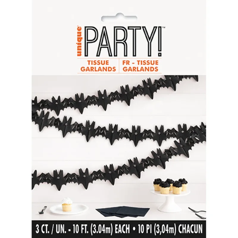 9.5' Bat Tissue Garland 3ct