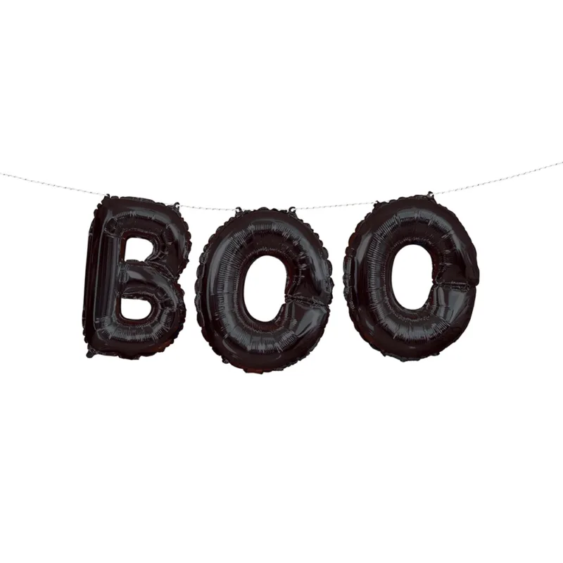 "BOO" Black Balloon Banner Kit - Image 2