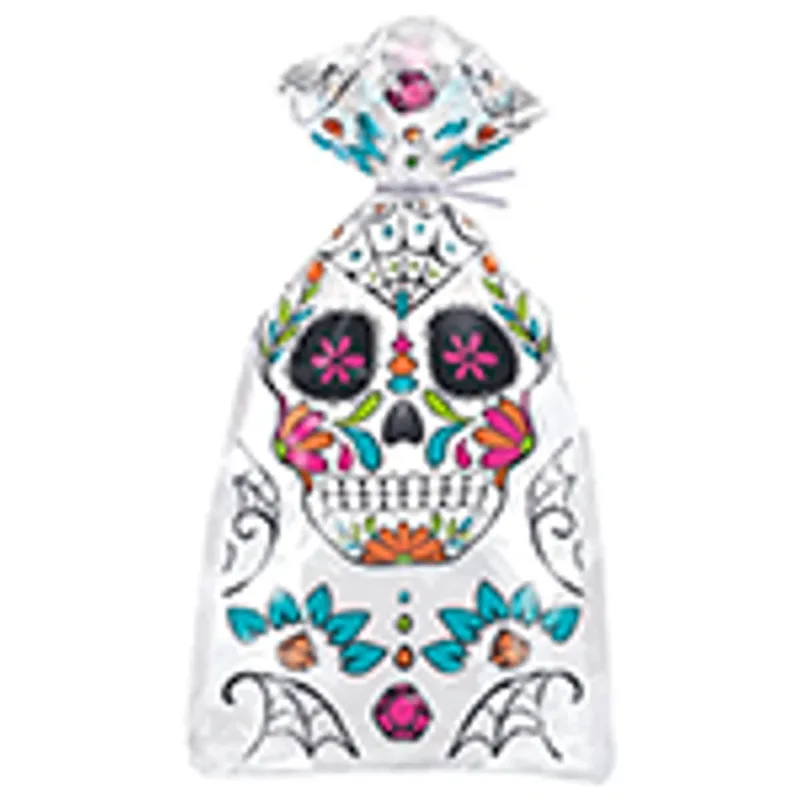 Day Of The Dead Cellophane Treat/Favor Bags 20ct - Image 2