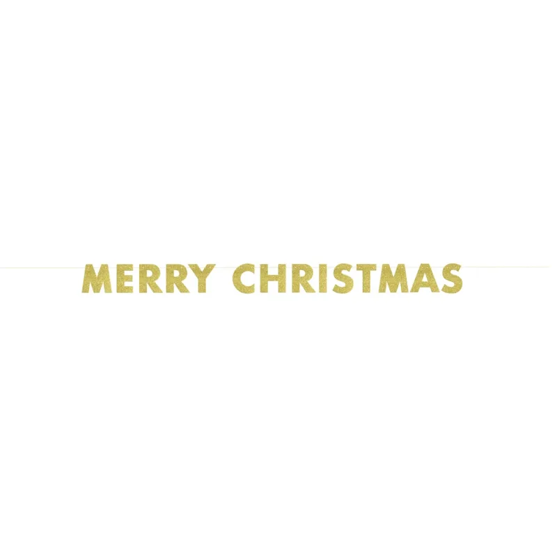 9' Gold Glittered "Merry Christmas" Banner - Image 4