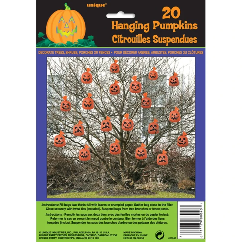 20ct Pumpkin Hanging Leaf Bags