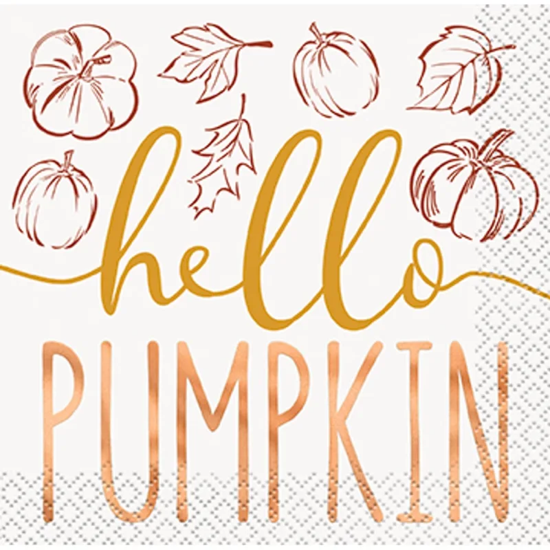 "Hello Pumpkin" Beverage Napkins 8ct