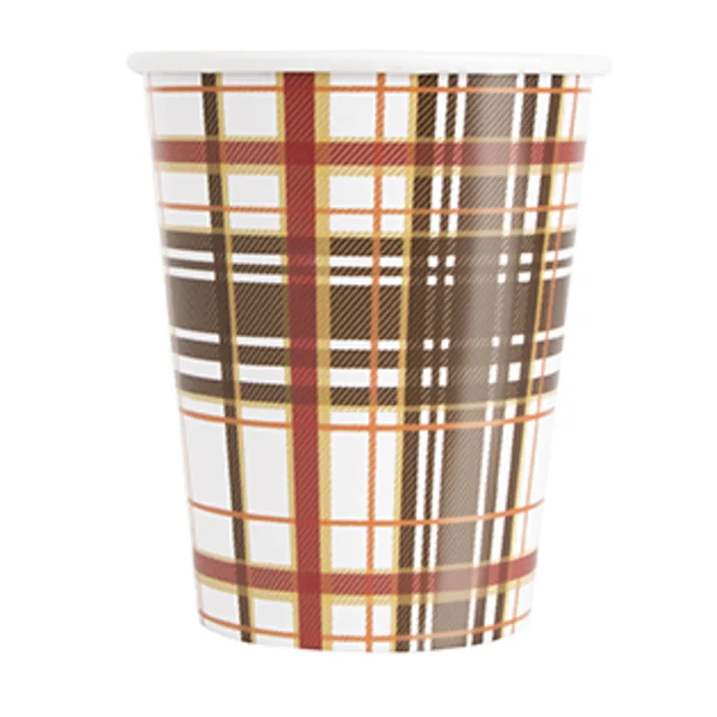 Plaid Paper Cups 8ct - Image 2