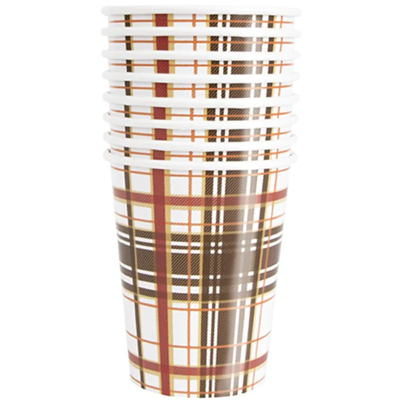 Plaid Paper Cups 8ct