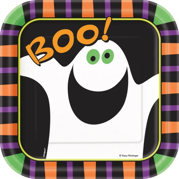 pumpkin boo 7 inch plate