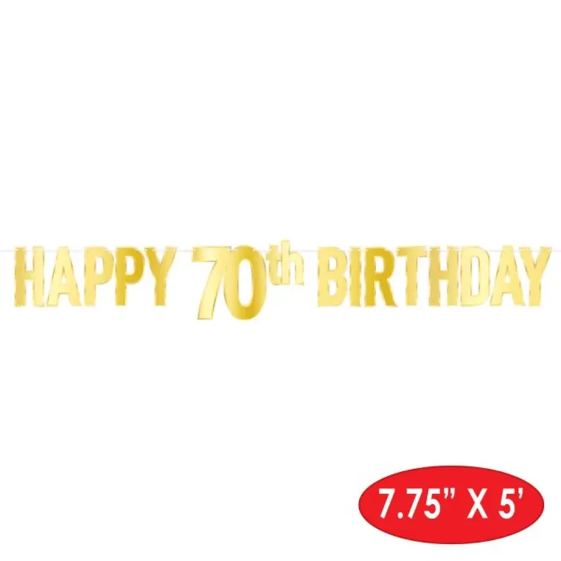 5' Happy 70th Birthday Streamer - Image 3