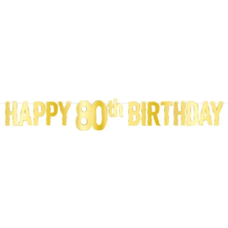 5' Happy 80th Birthday Streamer