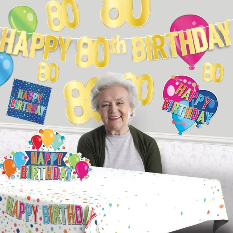 5' Happy 80th Birthday Streamer - Image 2