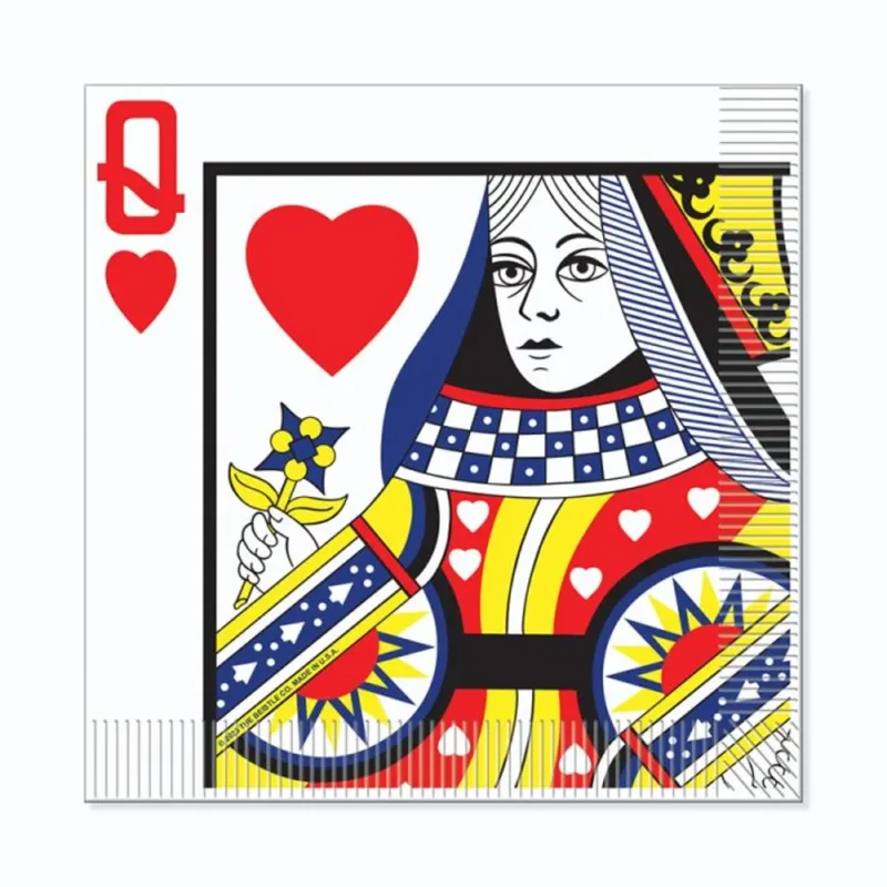 Casino Queen Of Hearts Lunch Napkins 16ct