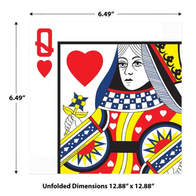 Casino Queen Of Hearts Lunch Napkins 16ct - Image 2