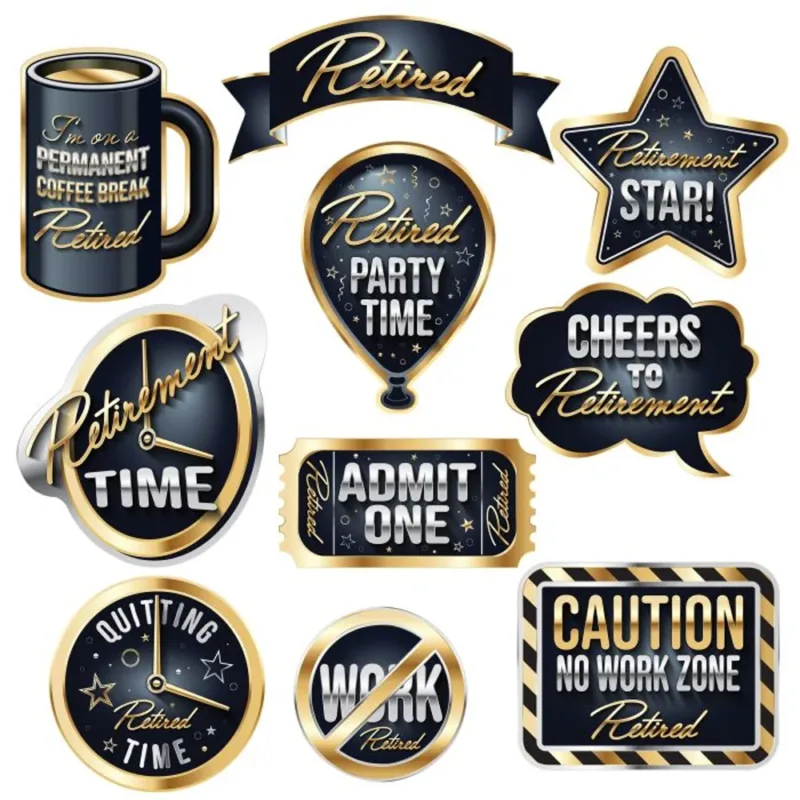 10pc Retirement Photo Props - Image 2