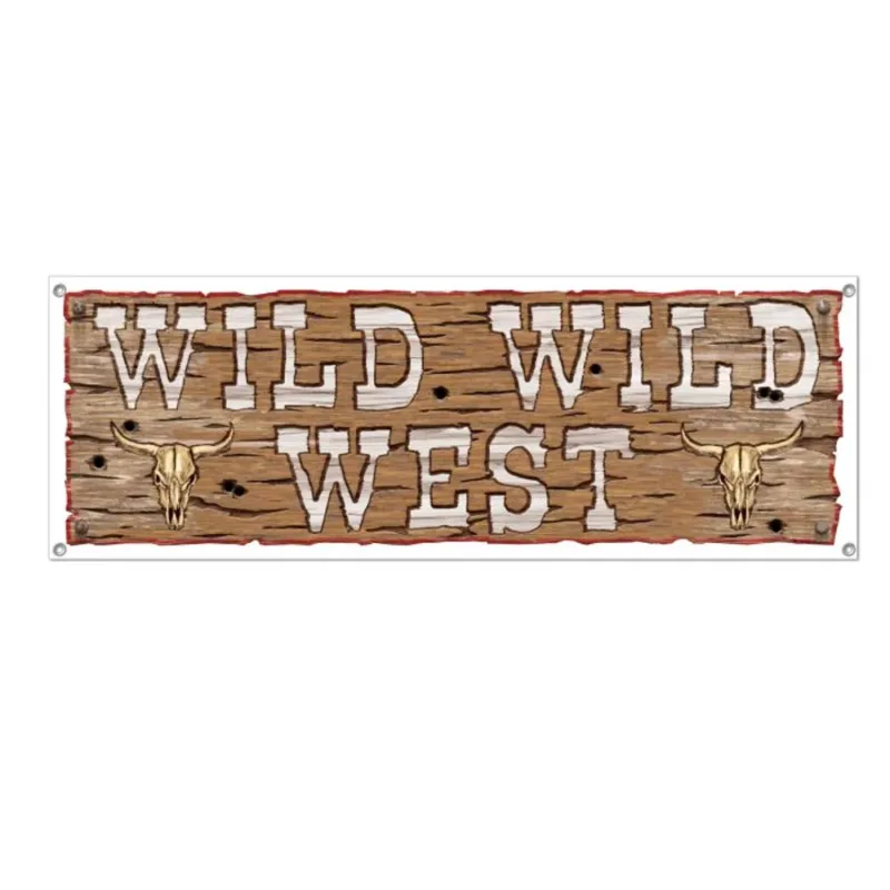 5' "Wild Wild West" Sign Banner