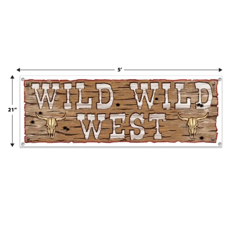 5' "Wild Wild West" Sign Banner - Image 3