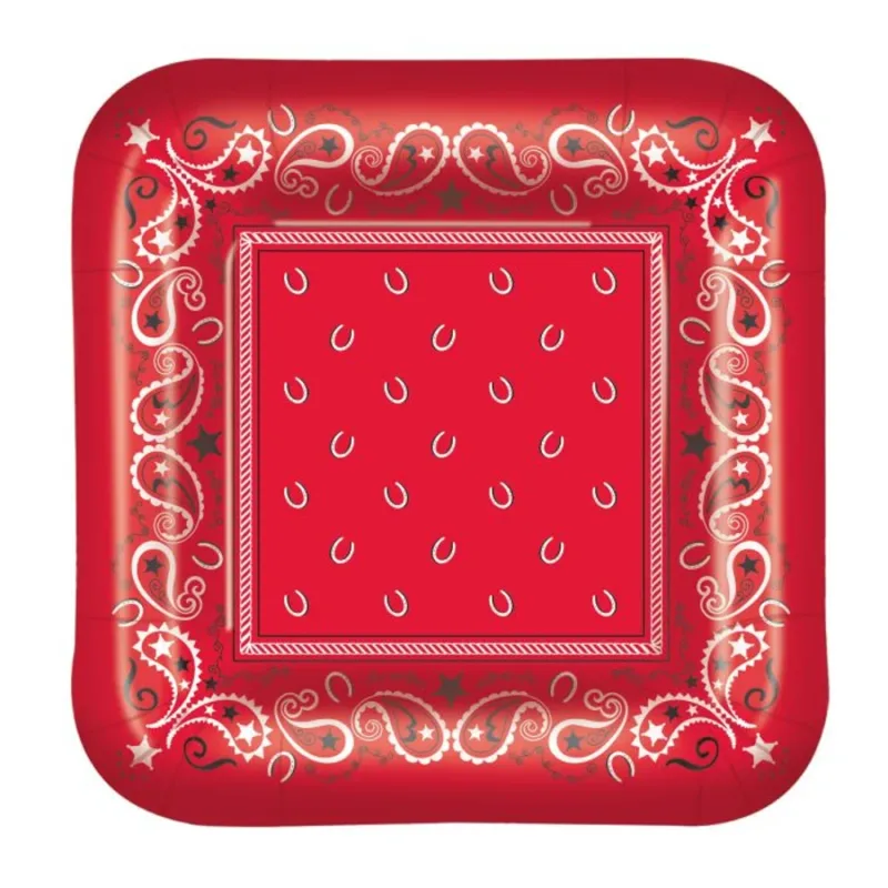 Red Bandana 9" Plates