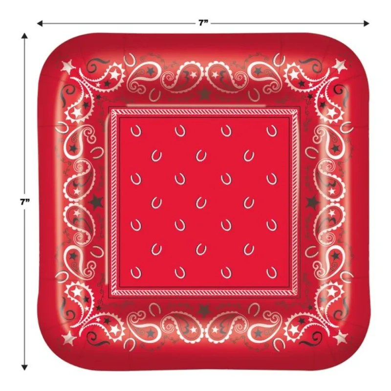 Red Bandana 7" Plates - Image 3