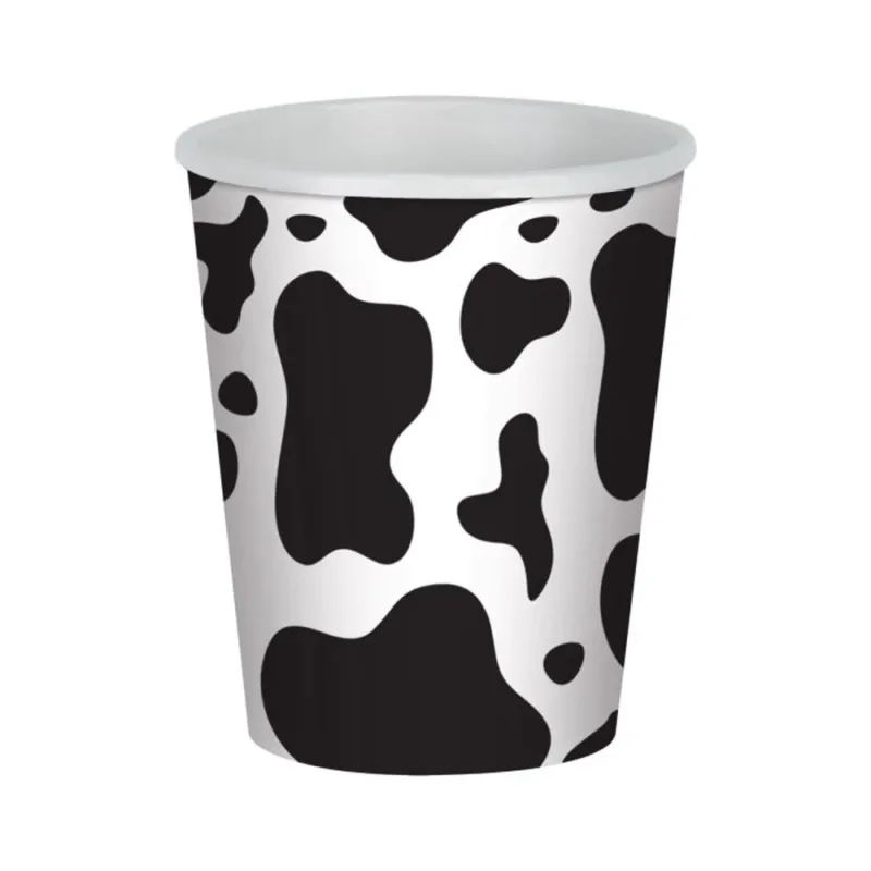 Cow Print 9oz Paper Cups - Image 3
