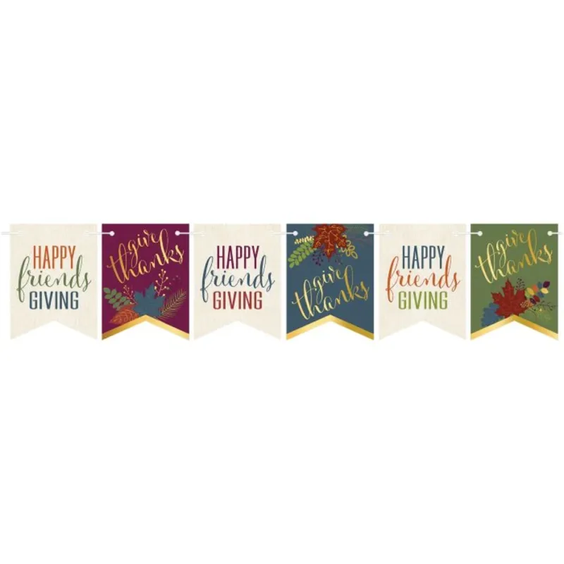 8ft "Happy Friendsgiving" Foil Streamer - Image 2