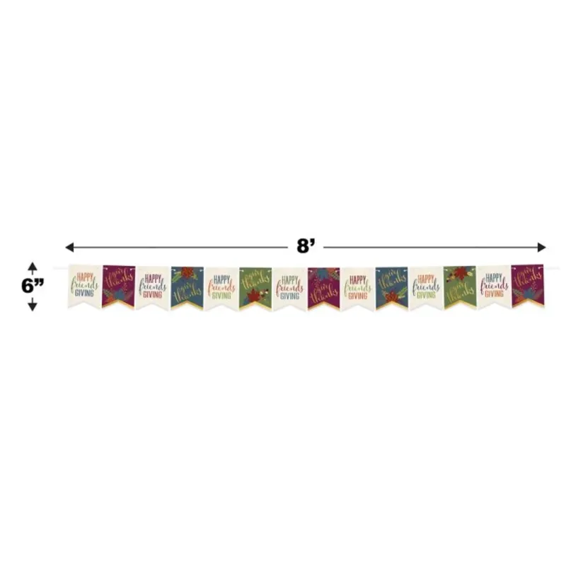8ft "Happy Friendsgiving" Foil Streamer - Image 3