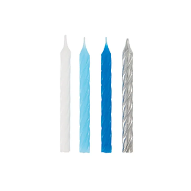 Blue White Silver Spiral Candles 24ct - Image 2