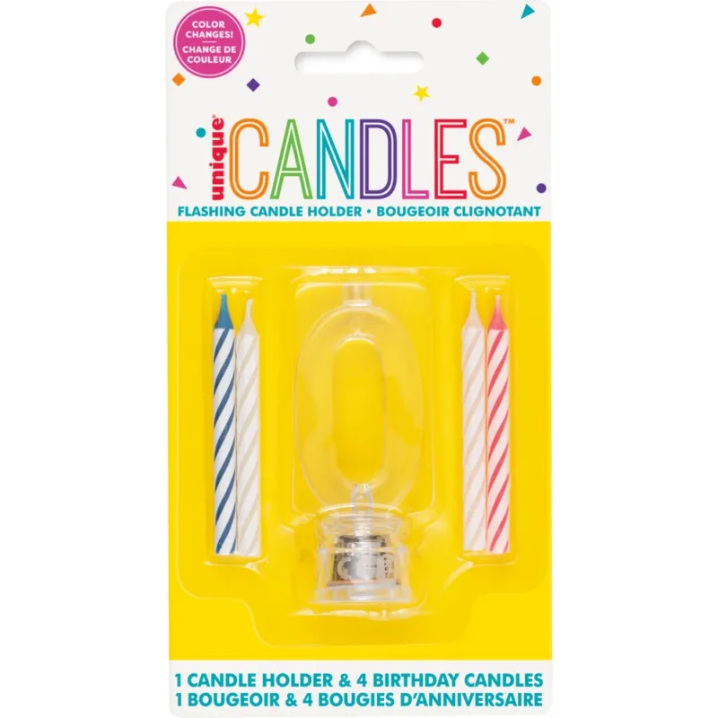 Multicolor Flashing #0 Candle