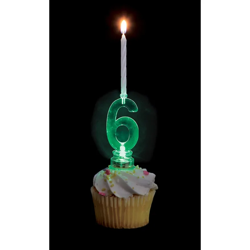 MulticolorFlashing #6 Candle - Image 3