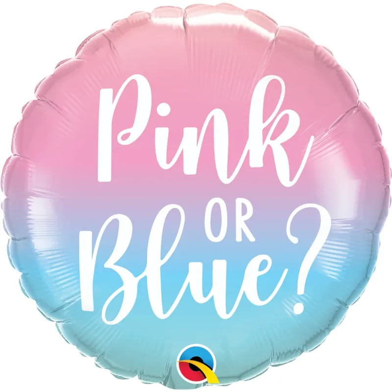 18" Pink Or Blue Ombre Balloon