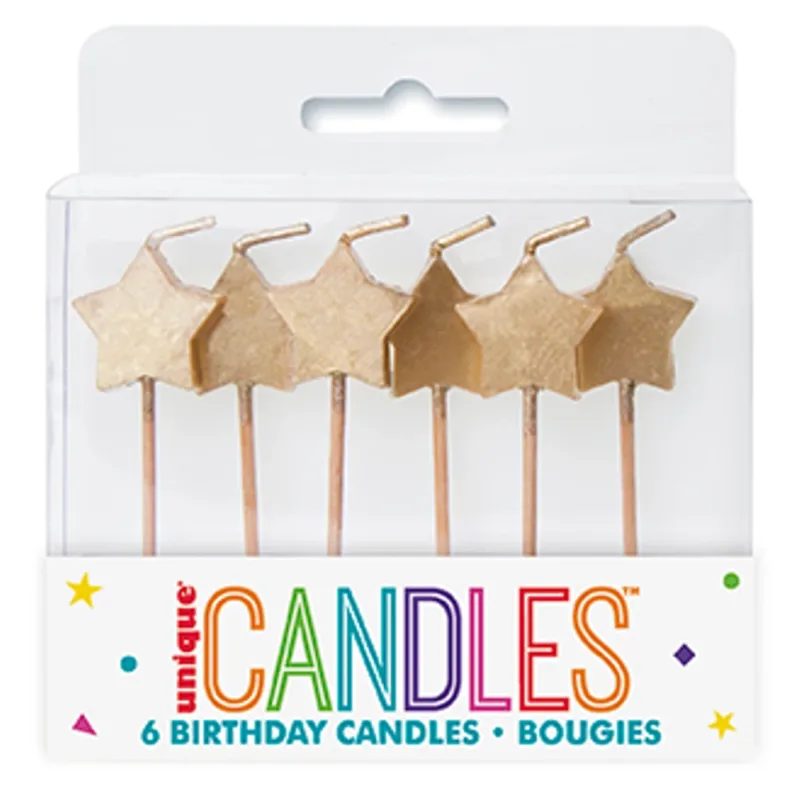 Gold Star Candles 6ct