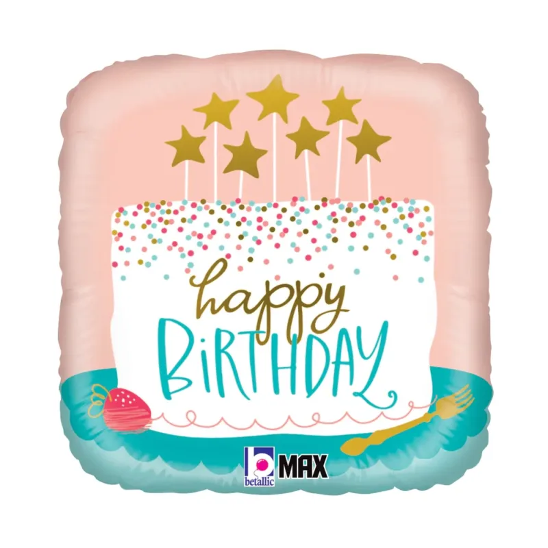 18" Happy Birthday Confetti Cake Balloon