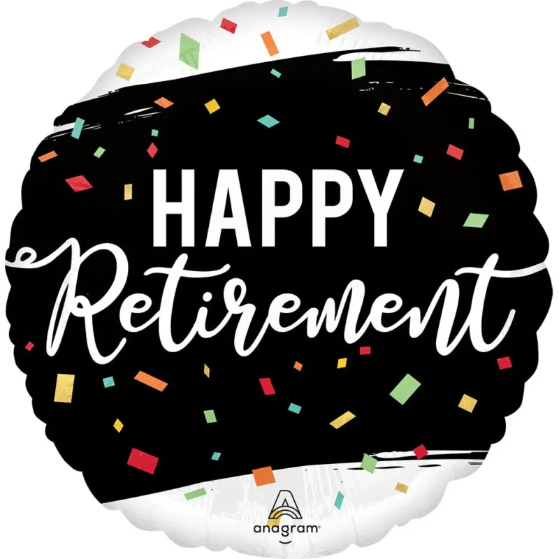 18" Happy Retirement Confetti Balloon
